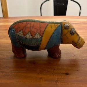 Vintage Raku Clay South African Hippo